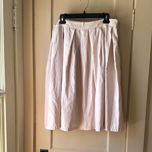 Forever 21 Pink Pleated A-Line Midi Skirt